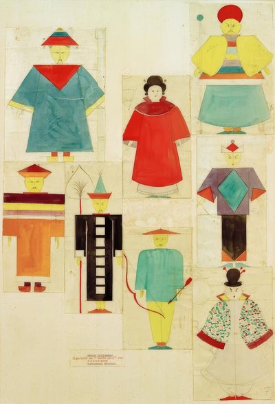 8 figurines para El ruiseñor de Oskar Schlemmer